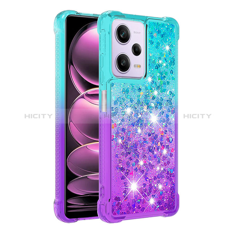 Funda Silicona Carcasa Goma Bling-Bling YB2 para Xiaomi Redmi Note 12 Pro 5G Azul Cielo