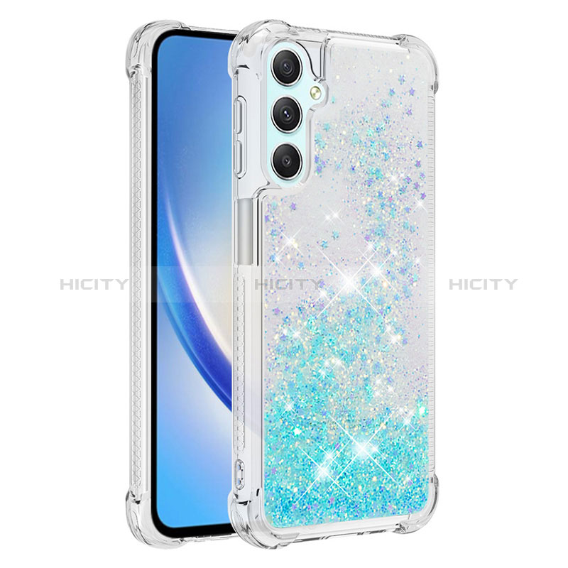 Funda Silicona Carcasa Goma Bling-Bling YB3 para Samsung Galaxy A25 5G Azul Cielo