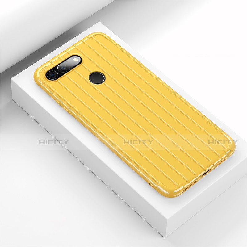 Funda Silicona Carcasa Goma Line C01 para Huawei Honor V20 Amarillo