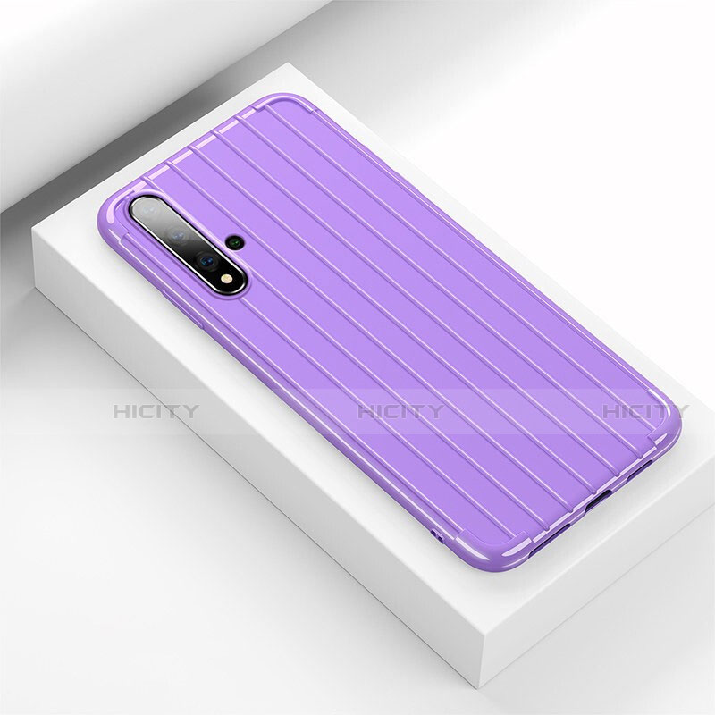 Funda Silicona Carcasa Goma Line C01 para Huawei Nova 5 Pro Morado