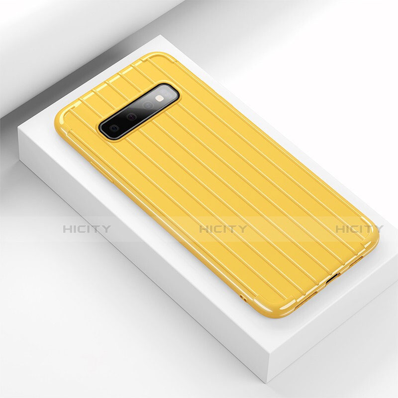 Funda Silicona Carcasa Goma Line C01 para Samsung Galaxy S10 5G Amarillo