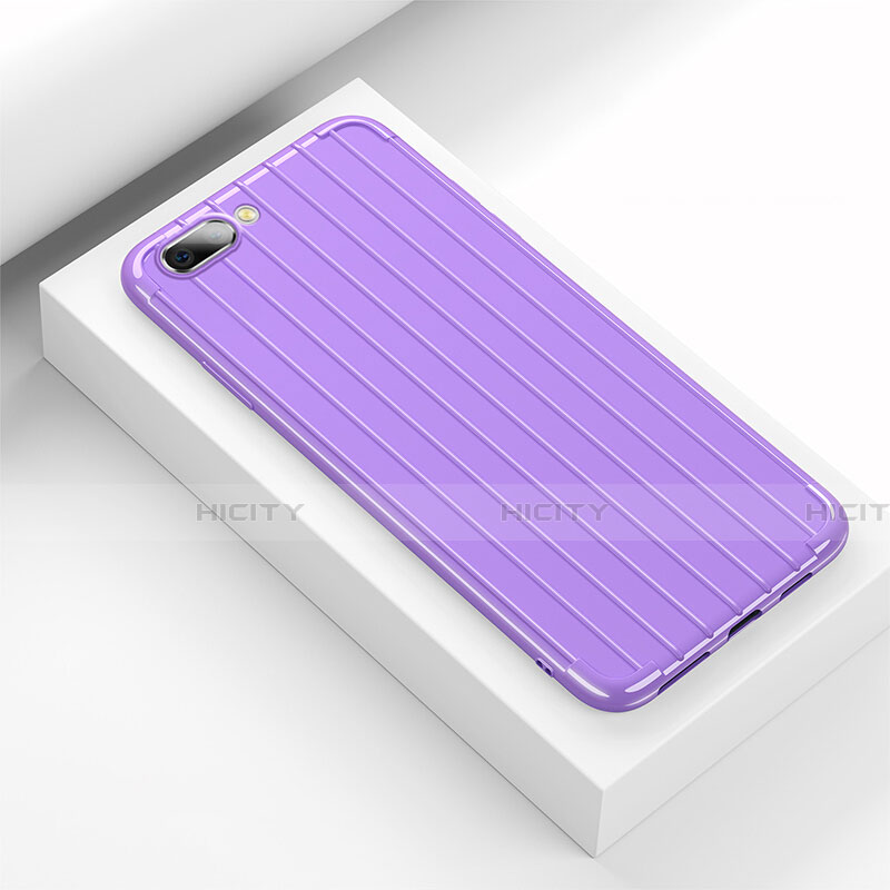 Funda Silicona Carcasa Goma Line C02 para Oppo K1 Morado