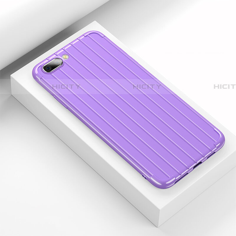 Funda Silicona Carcasa Goma Line C02 para Oppo RX17 Neo Morado