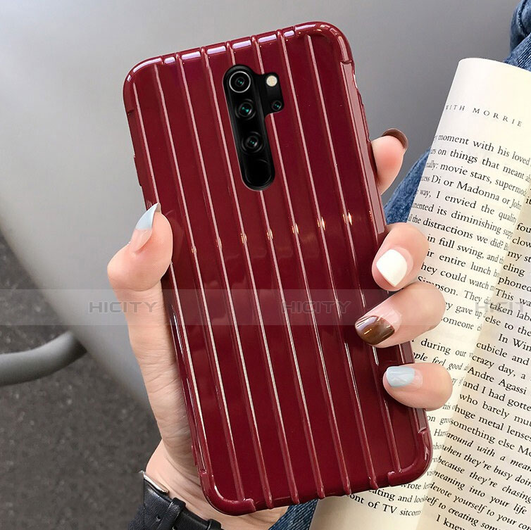 Funda Silicona Carcasa Goma Line C04 para Xiaomi Redmi Note 8 Pro Rojo Rosa