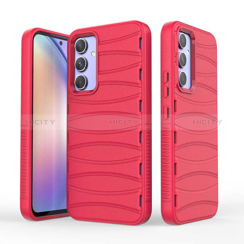 Funda Silicona Carcasa Goma Line KC2 para Samsung Galaxy A54 5G Rojo