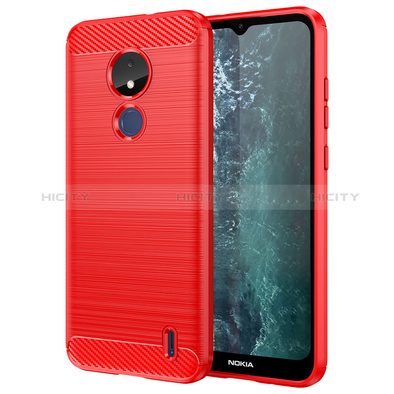 Funda Silicona Carcasa Goma Line MF1 para Nokia C21 Rojo