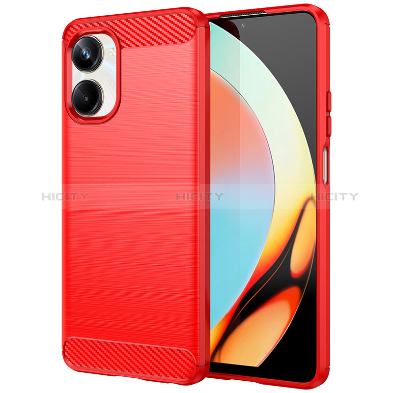 Funda Silicona Carcasa Goma Line MF1 para Realme 10 Pro 5G Rojo