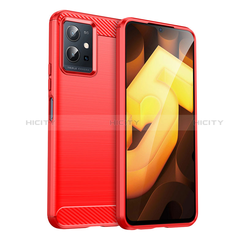 Funda Silicona Carcasa Goma Line MF1 para Vivo Y75 5G Rojo