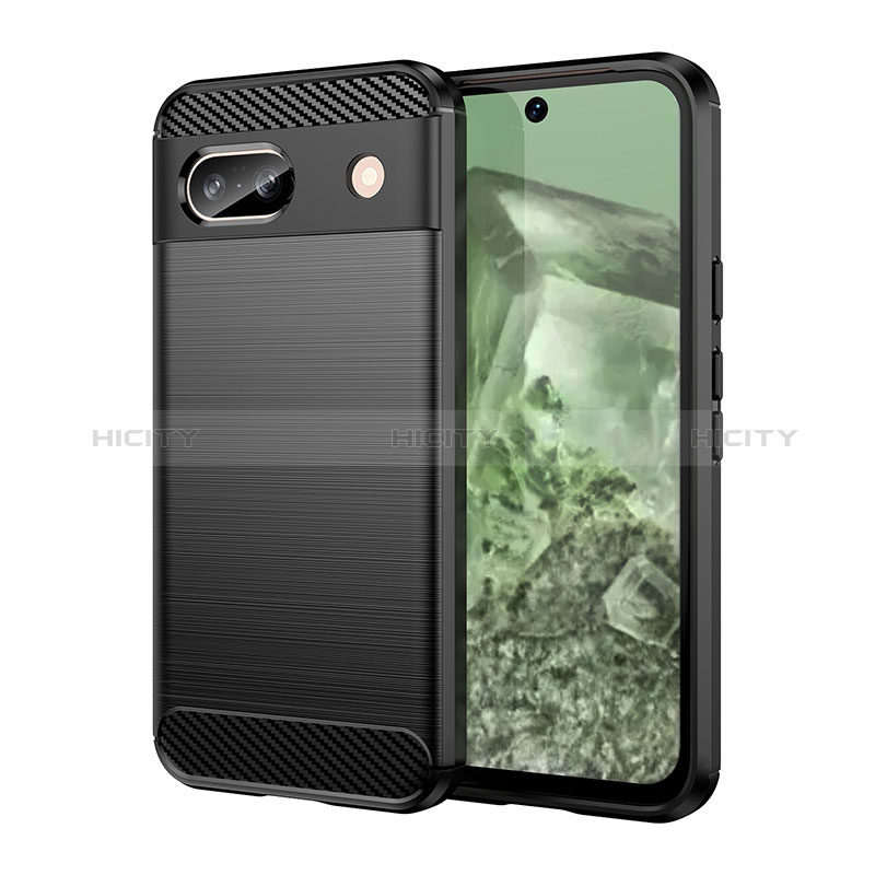 Funda Silicona Carcasa Goma Line para Google Pixel 8a 5G Negro