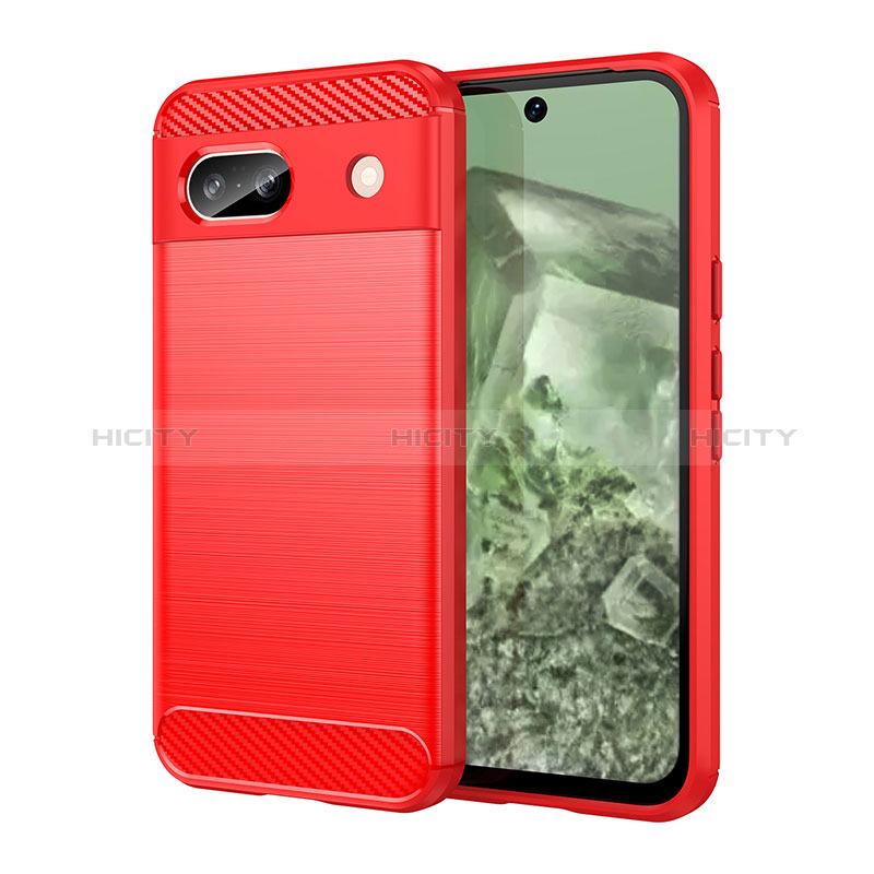 Funda Silicona Carcasa Goma Line para Google Pixel 8a 5G Rojo