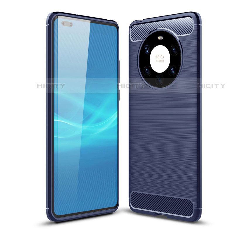 Funda Silicona Carcasa Goma Line para Huawei Mate 40 Pro+ Plus Azul