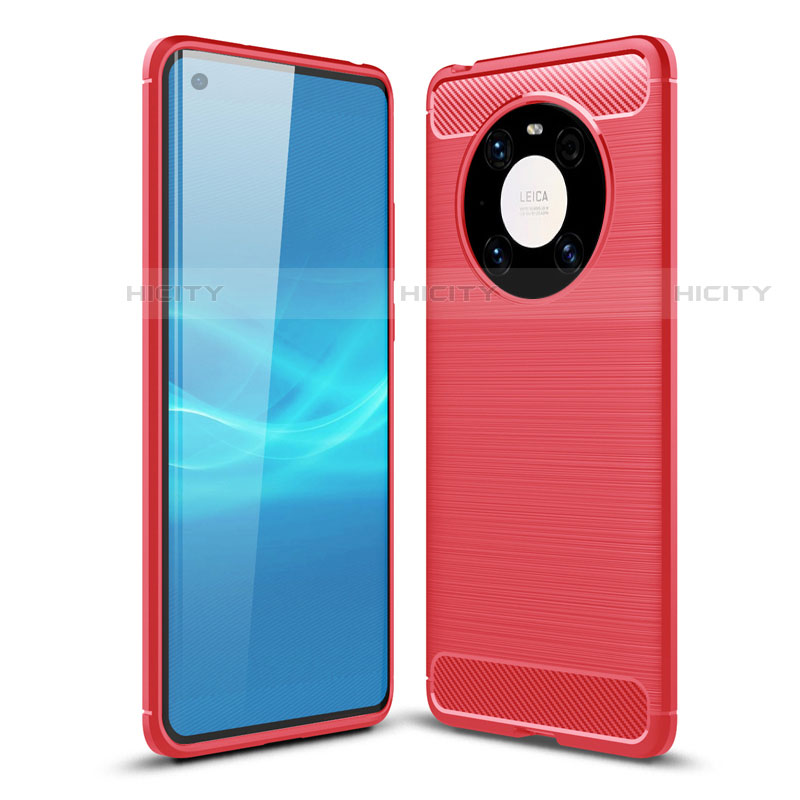 Funda Silicona Carcasa Goma Line para Huawei Mate 40E 5G Rojo