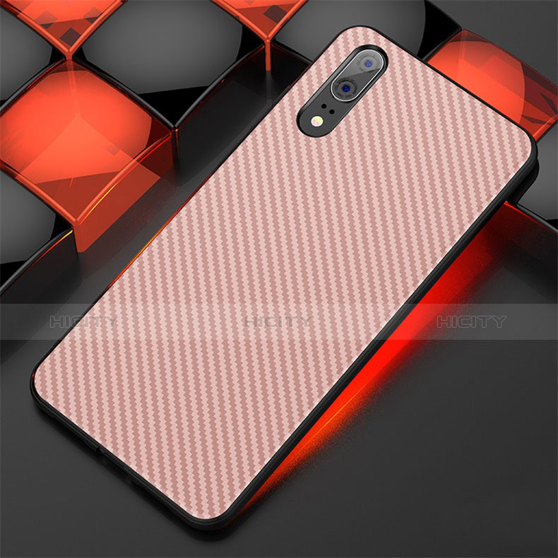 Funda Silicona Carcasa Goma Line para Huawei P20 Oro Rosa