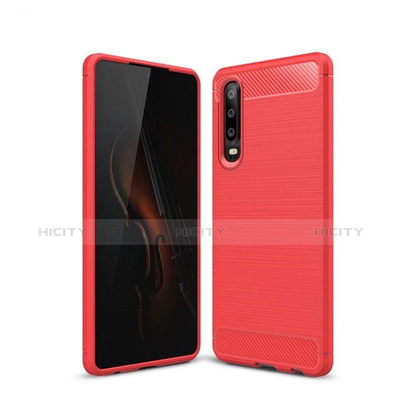 Funda Silicona Carcasa Goma Line para Huawei P30 Rojo