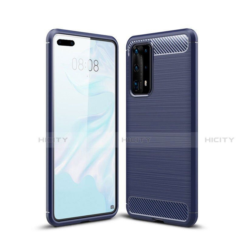 Funda Silicona Carcasa Goma Line para Huawei P40 Pro+ Plus Azul