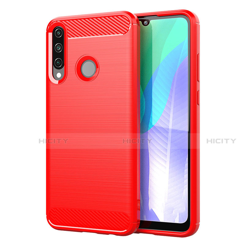 Funda Silicona Carcasa Goma Line para Huawei Y6p Rojo