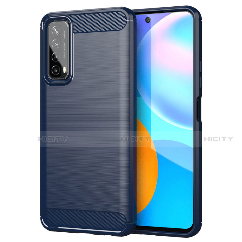 Funda Silicona Carcasa Goma Line para Huawei Y7a Azul