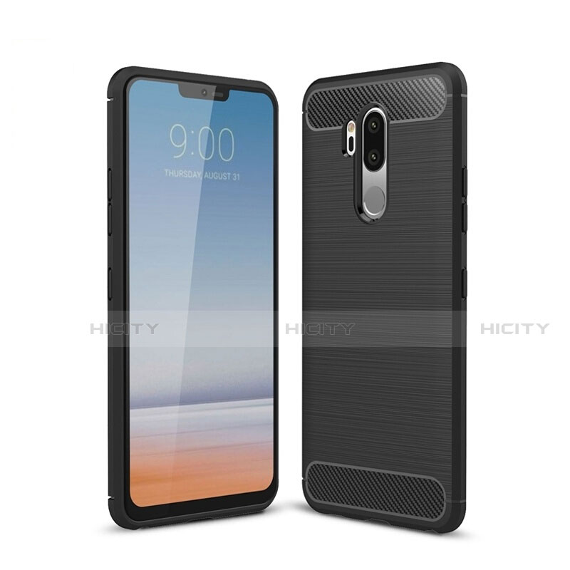 Funda Silicona Carcasa Goma Line para LG G7 Negro