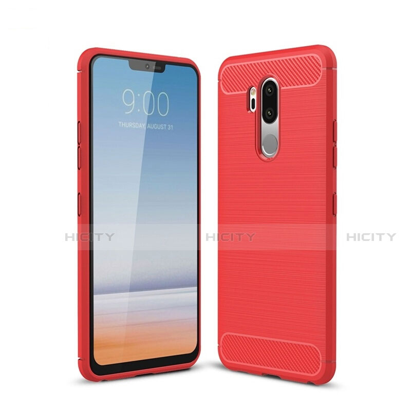 Funda Silicona Carcasa Goma Line para LG G7 Rojo