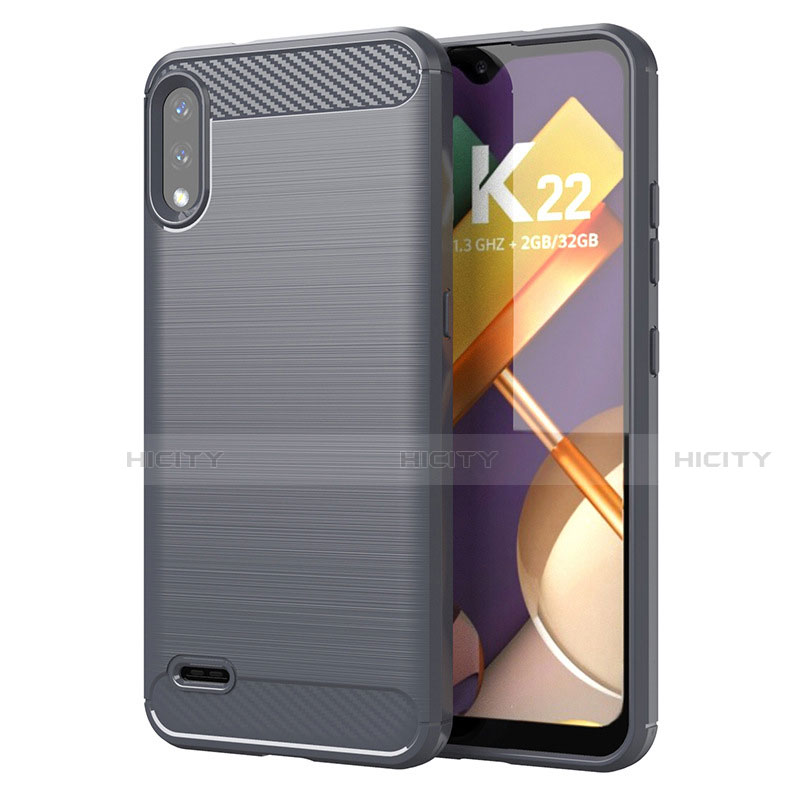 Funda Silicona Carcasa Goma Line para LG K22 Gris