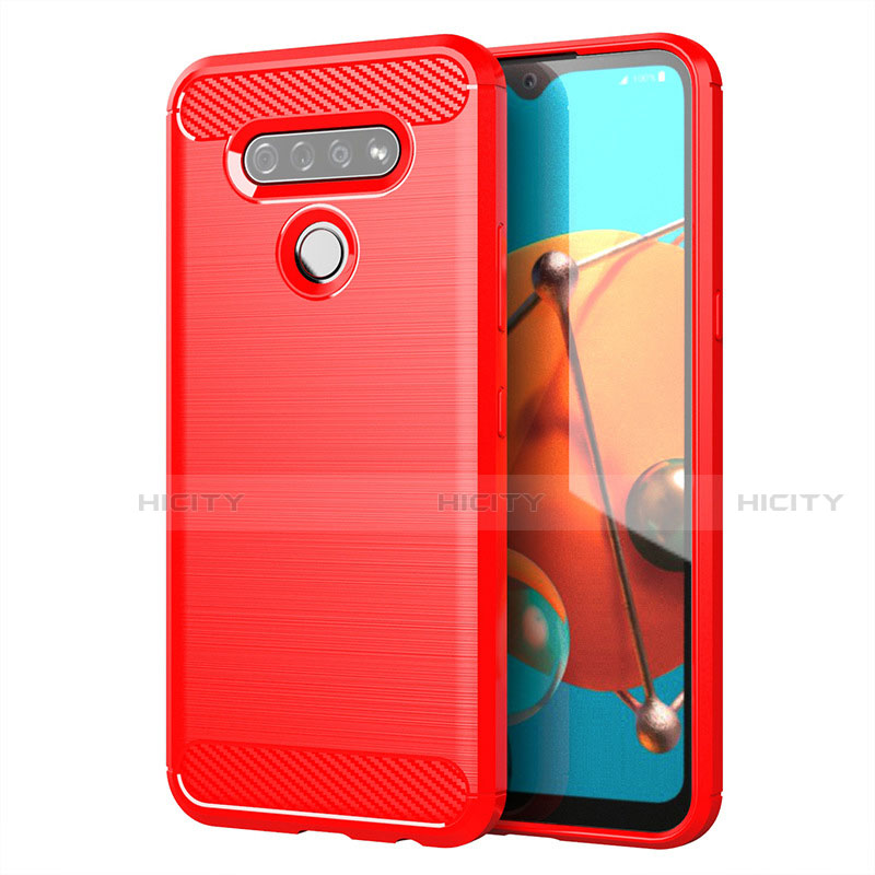 Funda Silicona Carcasa Goma Line para LG K51 Rojo