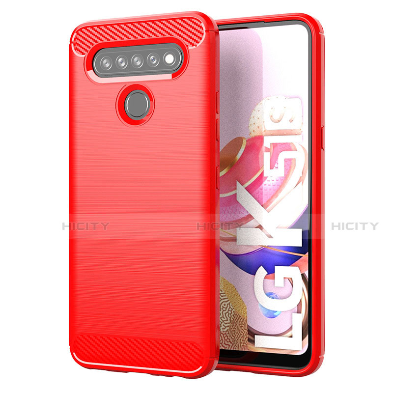 Funda Silicona Carcasa Goma Line para LG K51S Rojo