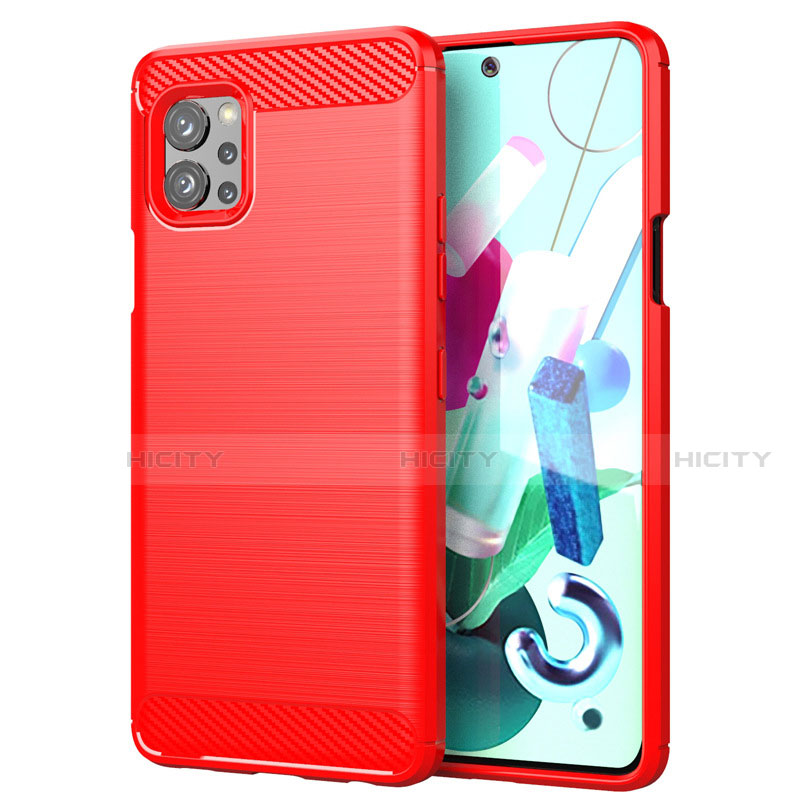 Funda Silicona Carcasa Goma Line para LG Q92 5G Rojo