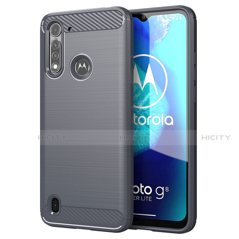 Funda Silicona Carcasa Goma Line para Motorola Moto G8 Power Lite Gris