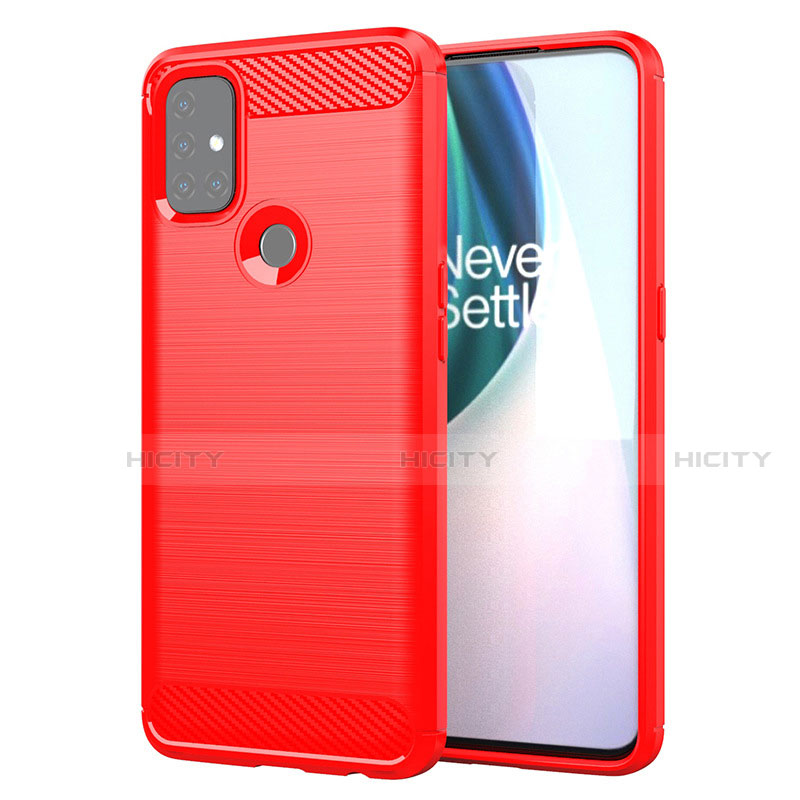 Funda Silicona Carcasa Goma Line para OnePlus Nord N10 5G Rojo