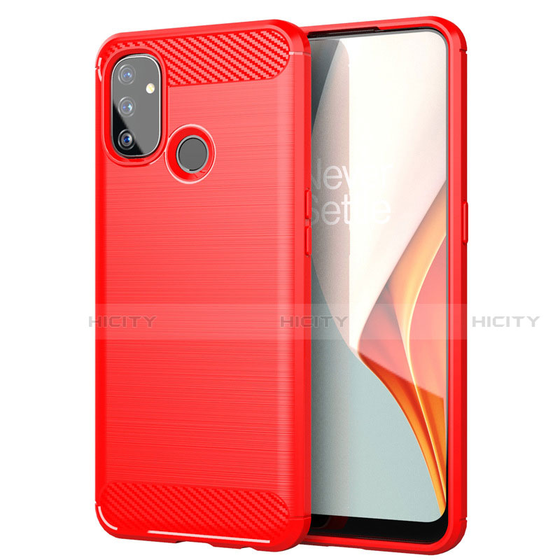 Funda Silicona Carcasa Goma Line para OnePlus Nord N100 Rojo