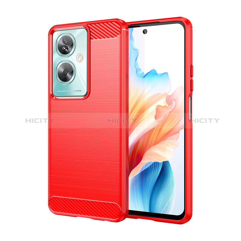 Funda Silicona Carcasa Goma Line para Oppo A2 5G Rojo