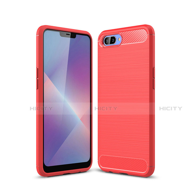 Funda Silicona Carcasa Goma Line para Oppo A5 Rojo