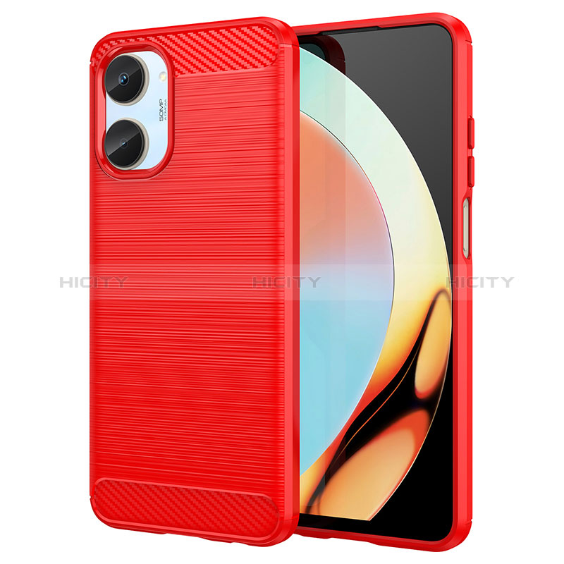 Funda Silicona Carcasa Goma Line para Realme 10 4G Rojo