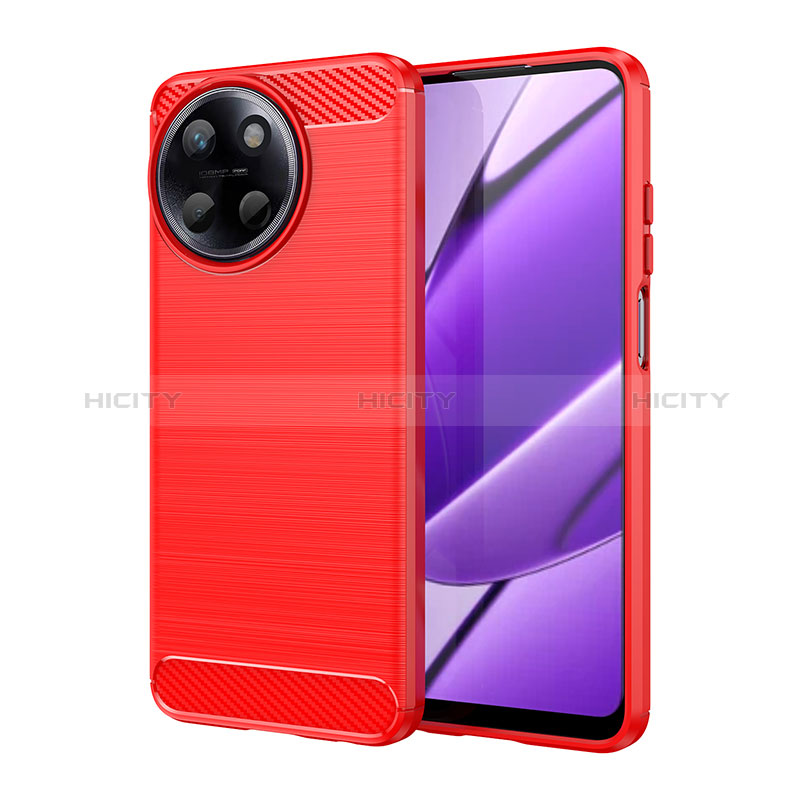 Funda Silicona Carcasa Goma Line para Realme 11 4G Rojo