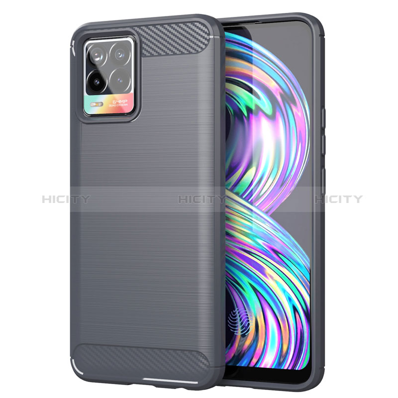 Funda Silicona Carcasa Goma Line para Realme 8 4G Gris