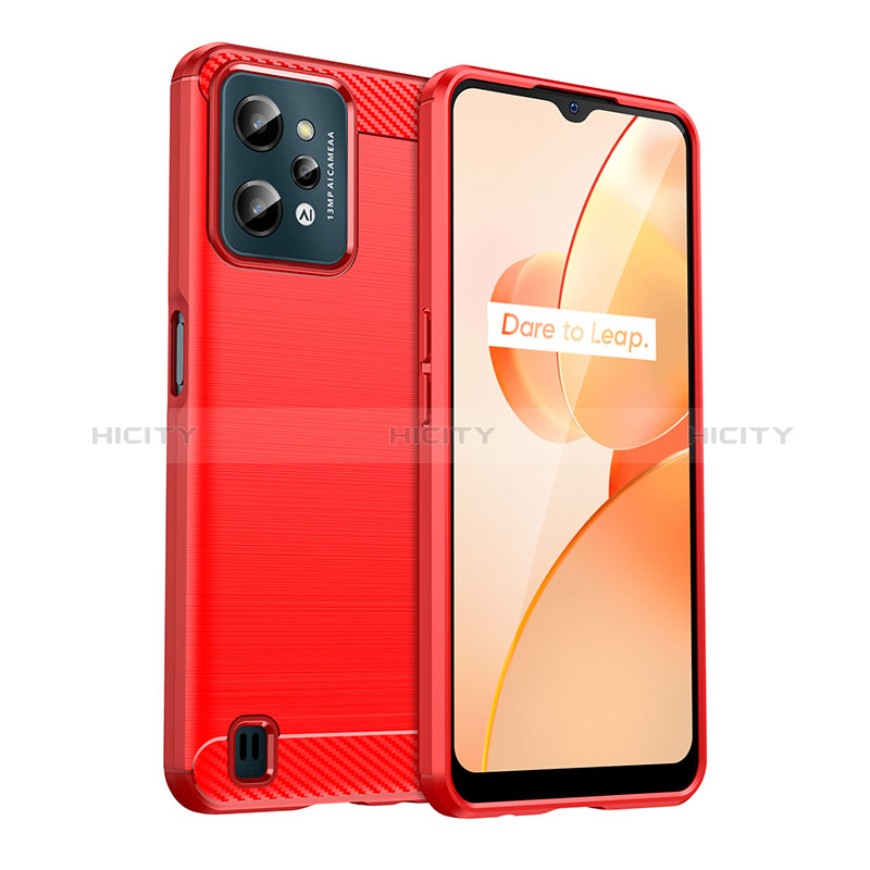 Funda Silicona Carcasa Goma Line para Realme C31 Rojo