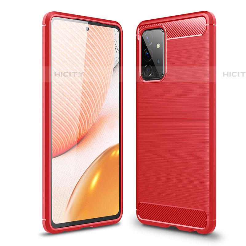 Funda Silicona Carcasa Goma Line para Samsung Galaxy A72 4G Rojo