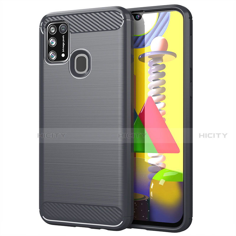 Funda Silicona Carcasa Goma Line para Samsung Galaxy M21s Gris