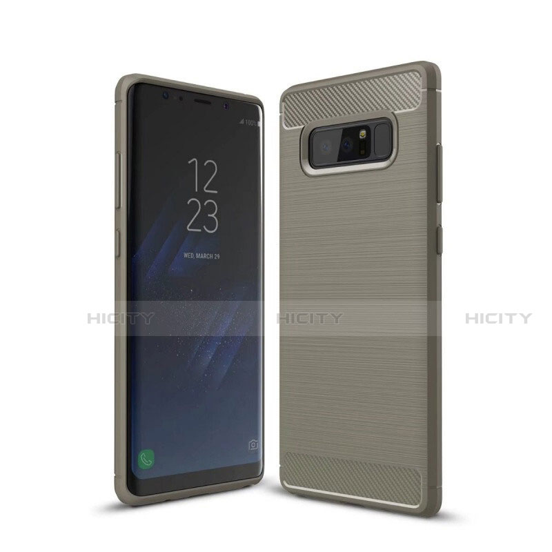 Funda Silicona Carcasa Goma Line para Samsung Galaxy Note 8 Duos N950F Gris