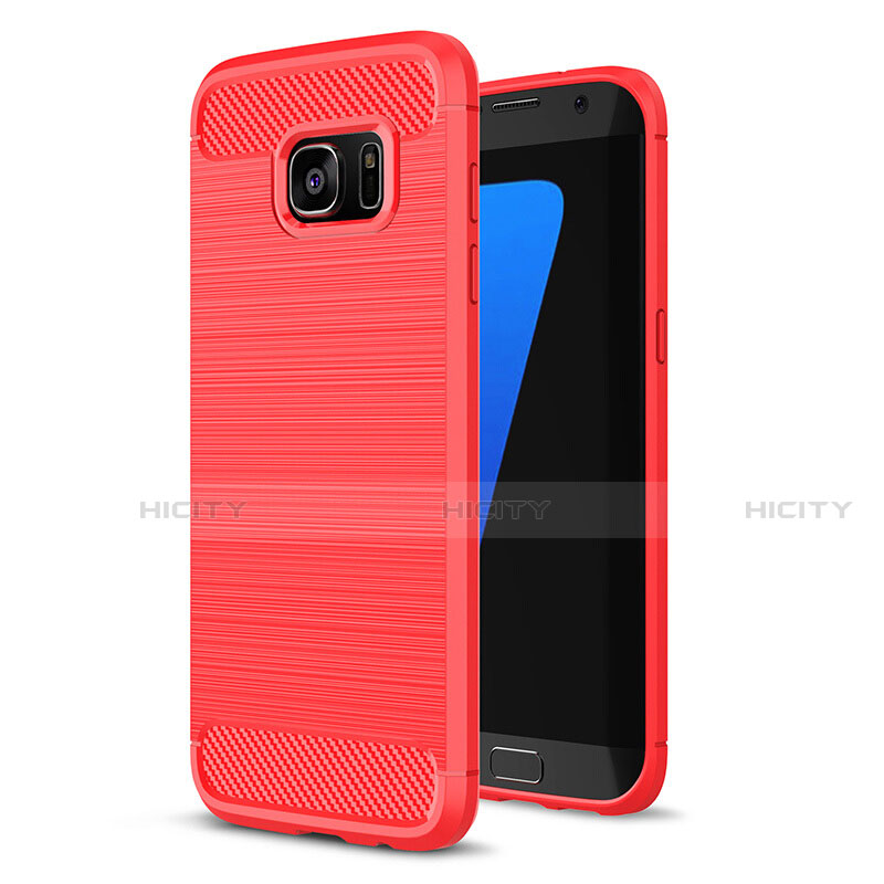 Funda Silicona Carcasa Goma Line para Samsung Galaxy S7 Edge G935F Rojo