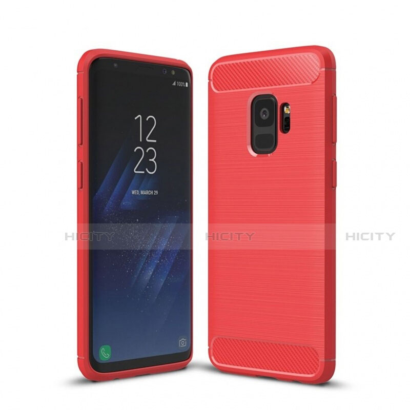 Funda Silicona Carcasa Goma Line para Samsung Galaxy S9 Rojo