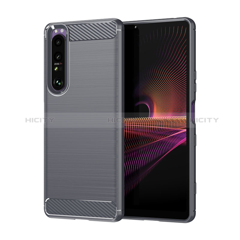 Funda Silicona Carcasa Goma Line para Sony Xperia 1 III Gris