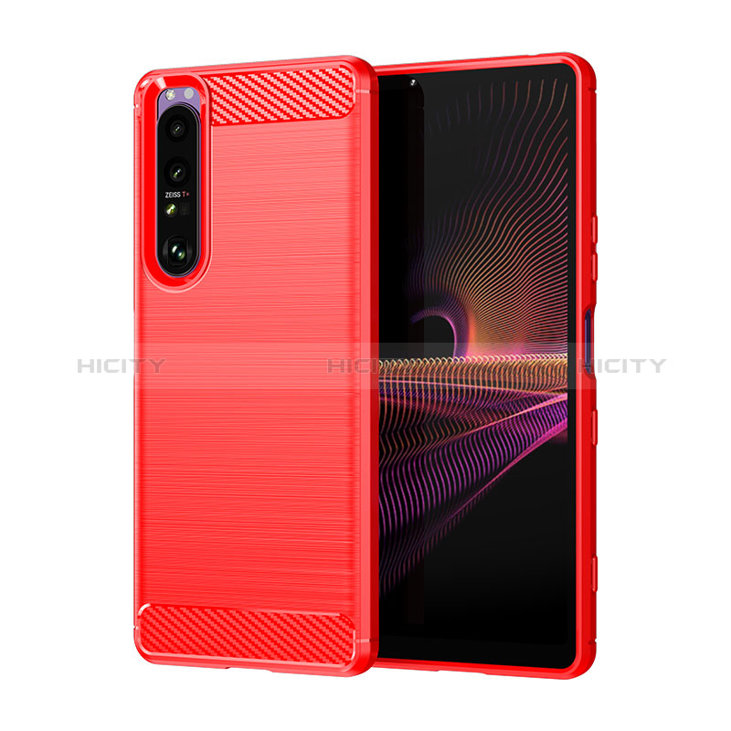 Funda Silicona Carcasa Goma Line para Sony Xperia 1 III Rojo