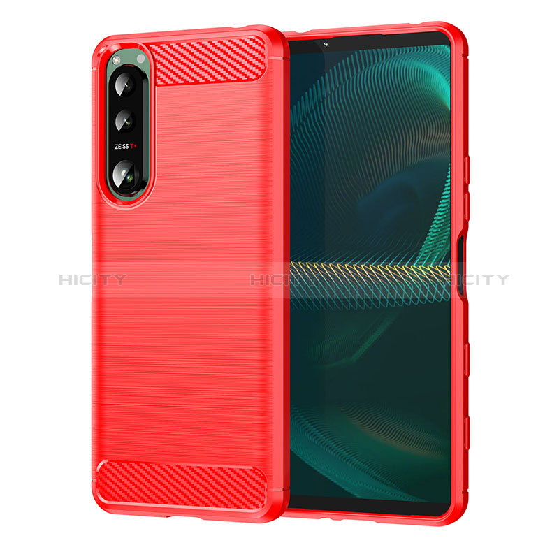 Funda Silicona Carcasa Goma Line para Sony Xperia 5 III Rojo