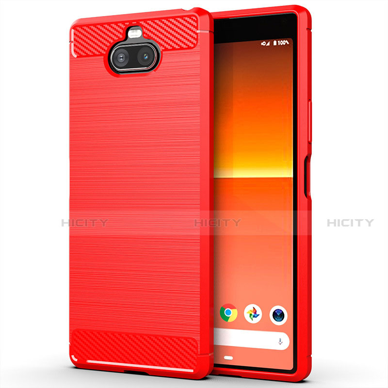 Funda Silicona Carcasa Goma Line para Sony Xperia 8 Rojo