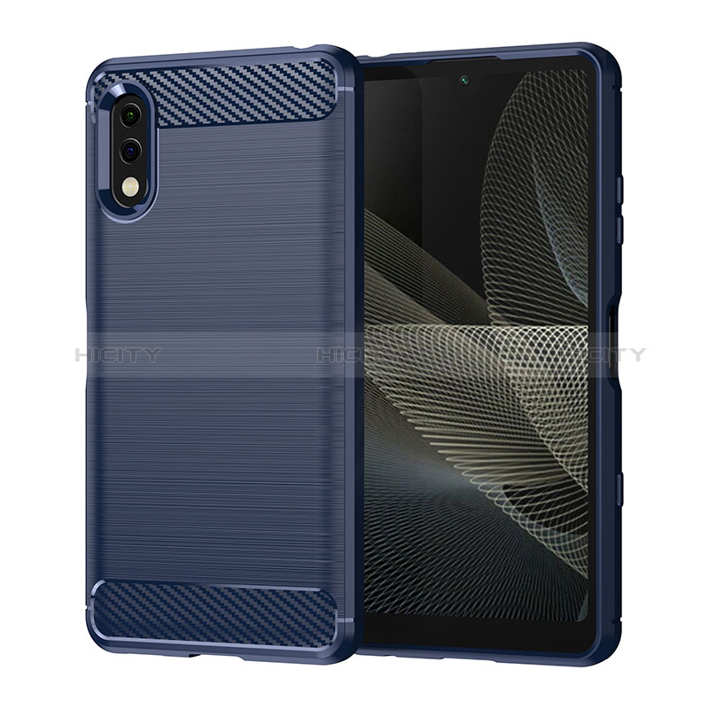 Funda Silicona Carcasa Goma Line para Sony Xperia Ace II SO-41B Azul