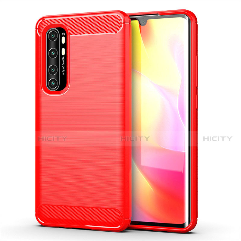 Funda Silicona Carcasa Goma Line para Xiaomi Mi Note 10 Lite Rojo