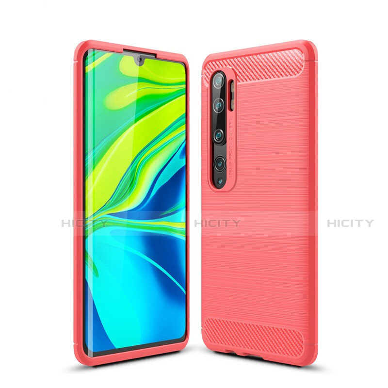 Funda Silicona Carcasa Goma Line para Xiaomi Mi Note 10 Pro Rojo