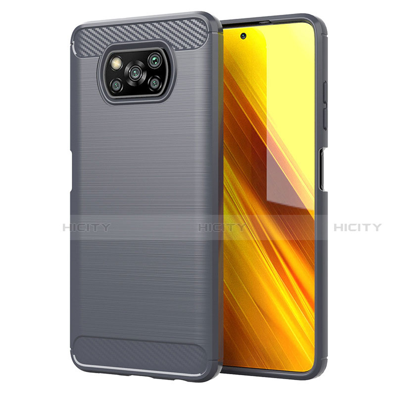 Funda Silicona Carcasa Goma Line para Xiaomi Poco X3 Gris