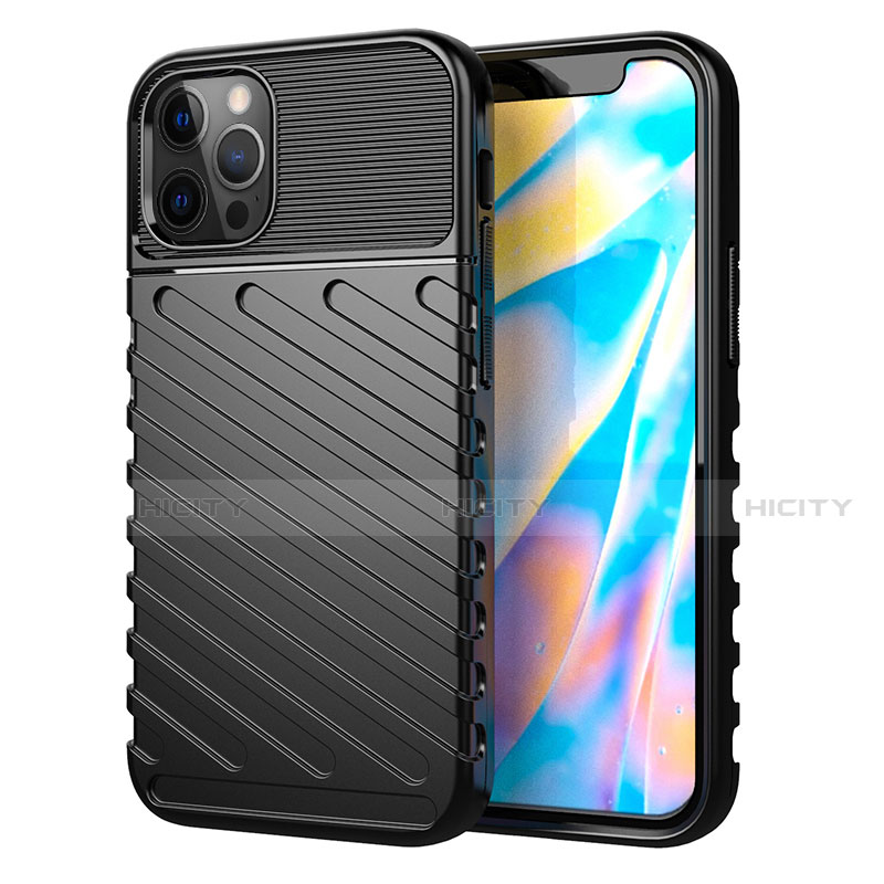 Funda Silicona Carcasa Goma Line S01 para Apple iPhone 12 Pro Max Negro